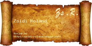 Zsidi Roland névjegykártya